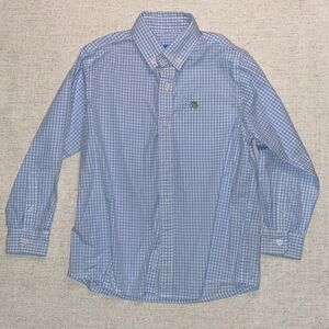 Kids Blue Checkered Button Down Shirt